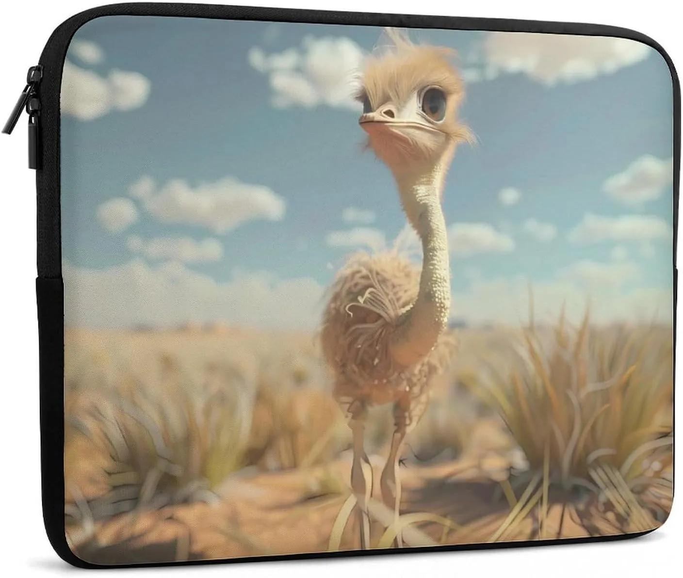 Cute Ostrich Laptop Sleeve Bag Waterproof Shockproof Notebook Cover Tablet Carrying Sleeve Case 12inch