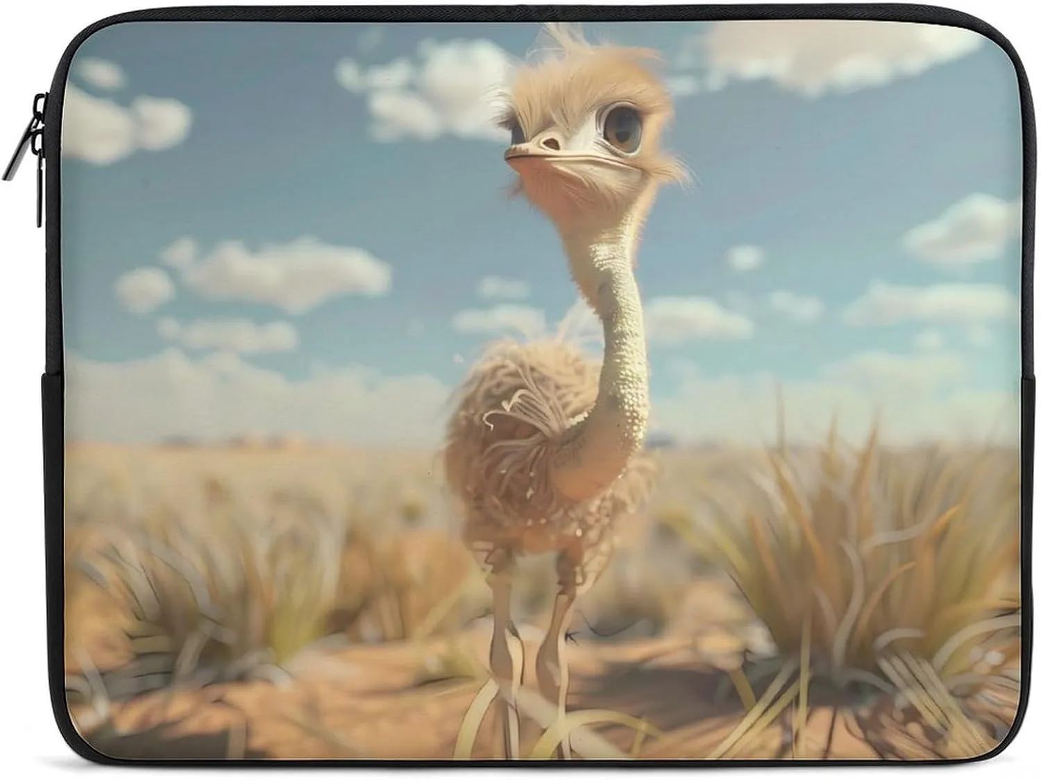 Cute Ostrich Laptop Sleeve Bag Waterproof Shockproof Notebook Cover Tablet Carrying Sleeve Case 12inch