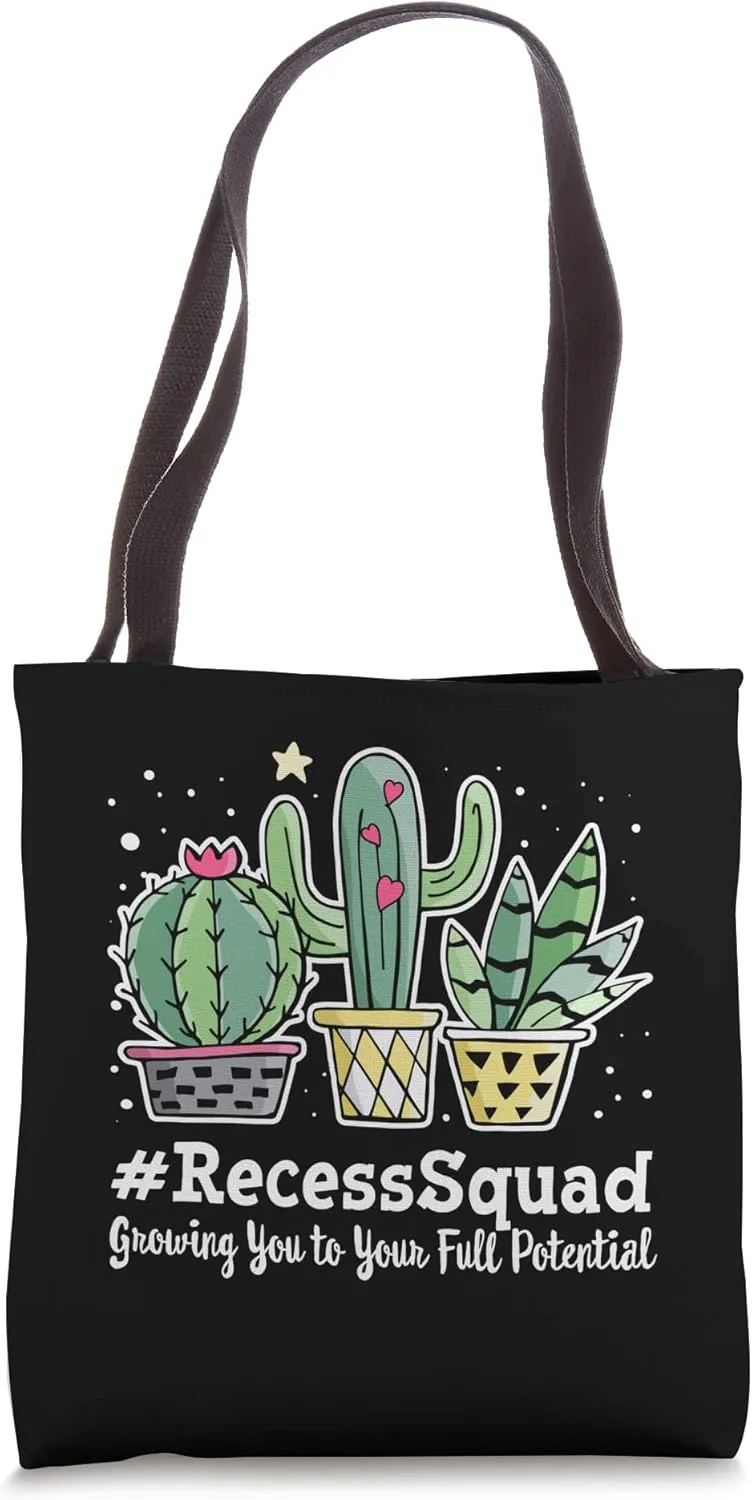 Cute Recess Squad Appreciation Week Back to School Tote Bag