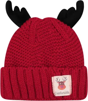 Cute Reindeer Moose Hat Winter Warm Knitted Beanie Cap Christmas Antler Beanie Ski Skull Cap for Women Men