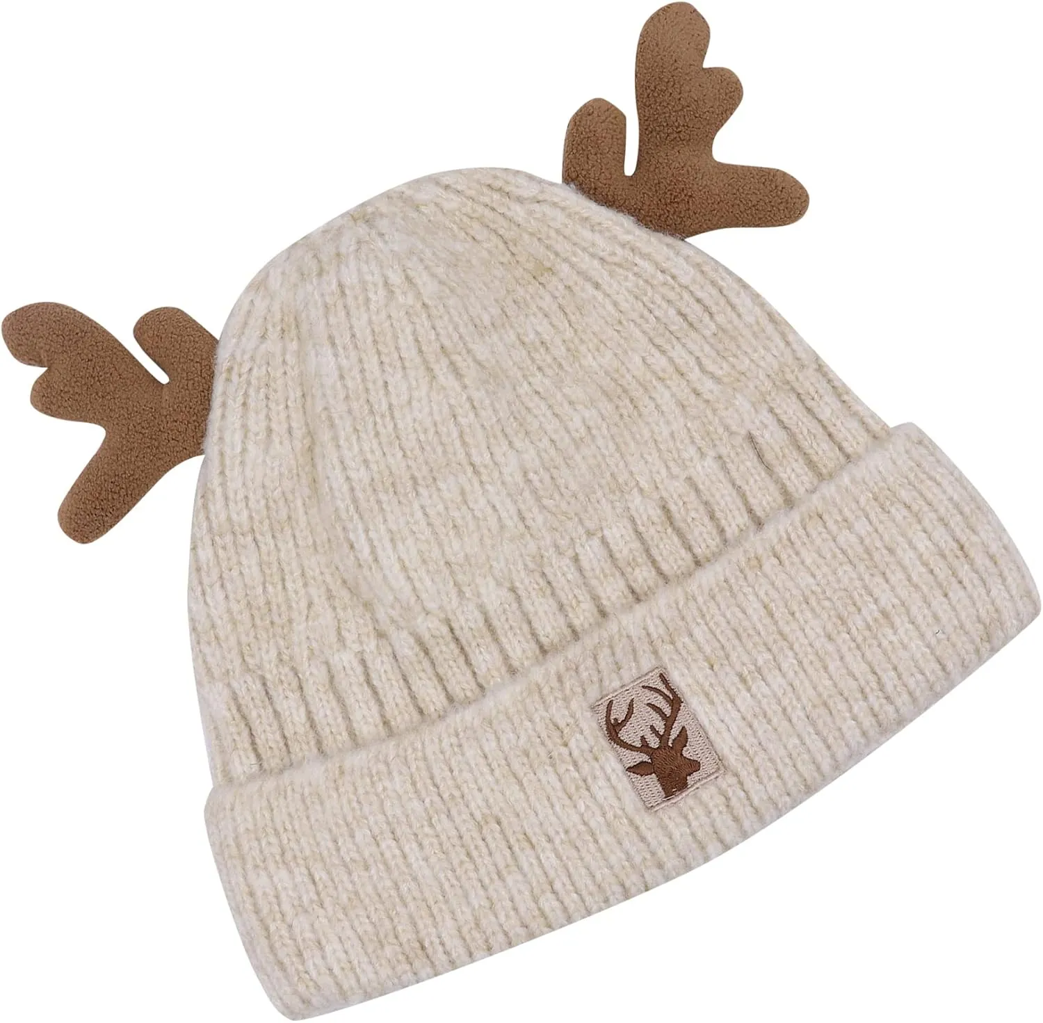 Cute Reindeer Moose Hat Winter Warm Knitted Beanie Cap Christmas Antler Beanie Ski Skull Cap for Women Men