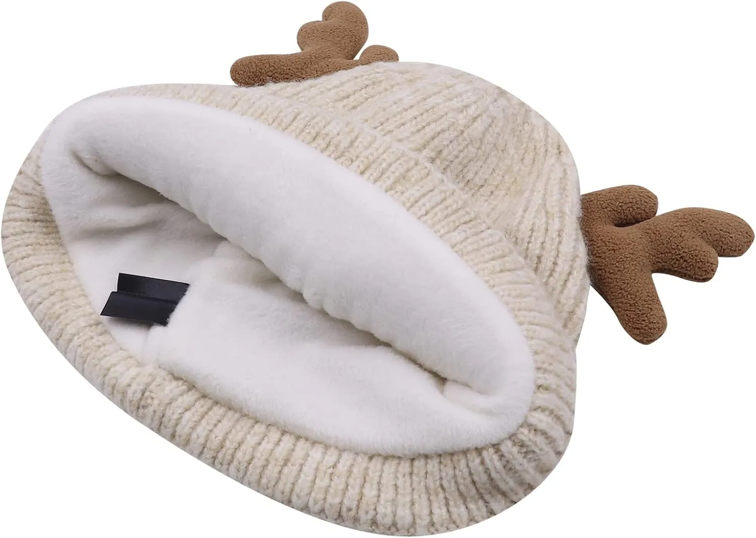 Cute Reindeer Moose Hat Winter Warm Knitted Beanie Cap Christmas Antler Beanie Ski Skull Cap for Women Men