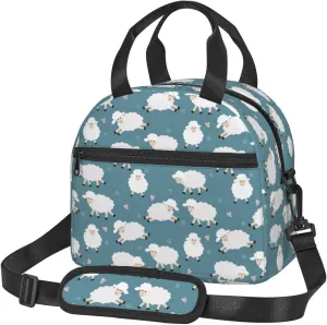 Cute Sheep Lunch Bag Reusable Insulated Lunch Tote Bag Lunchbox Container With Adjustable Shoulder Strap For Office Work School Picnic Travel