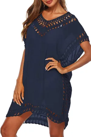 Cysincos Womens Swimsuit Cover Up Hollow Out Swimwear Beach Bathing Suit Bikini Coverups