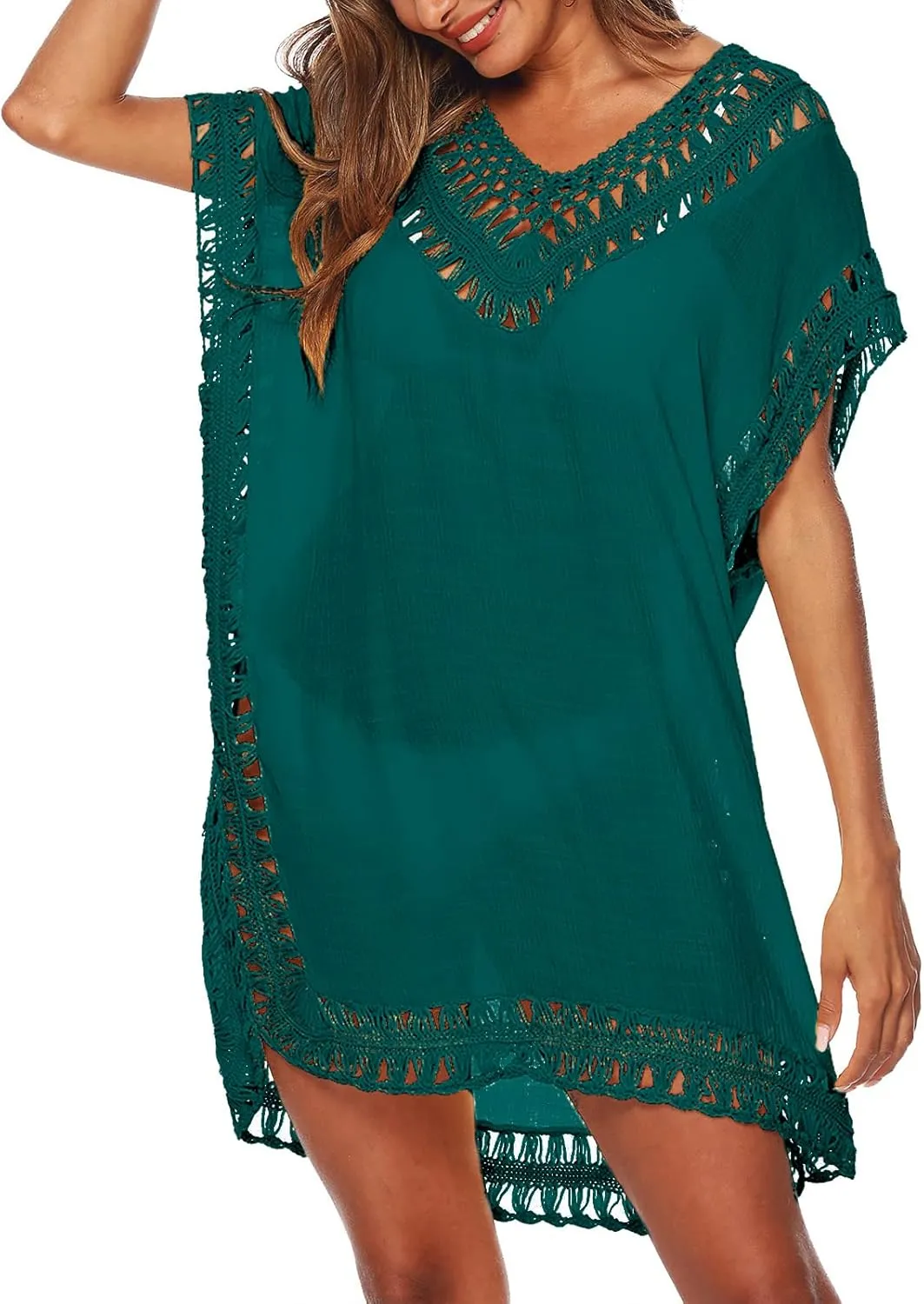 Cysincos Womens Swimsuit Cover Up Hollow Out Swimwear Beach Bathing Suit Bikini Coverups