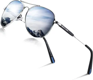 DADA-PRO Aviator Sunglasses for Men Women Polarized Retro Vintage Shades, Mirrored for Driving, UV Protection