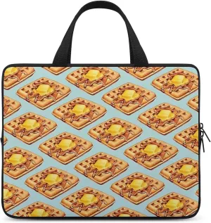 Daisy Flower Blue Laptop Bag Waterproof Dustproof Crack Proof Large Capacity