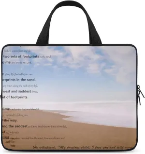 Daisy Flower Blue Laptop Bag Waterproof Dustproof Crack Proof Large Capacity