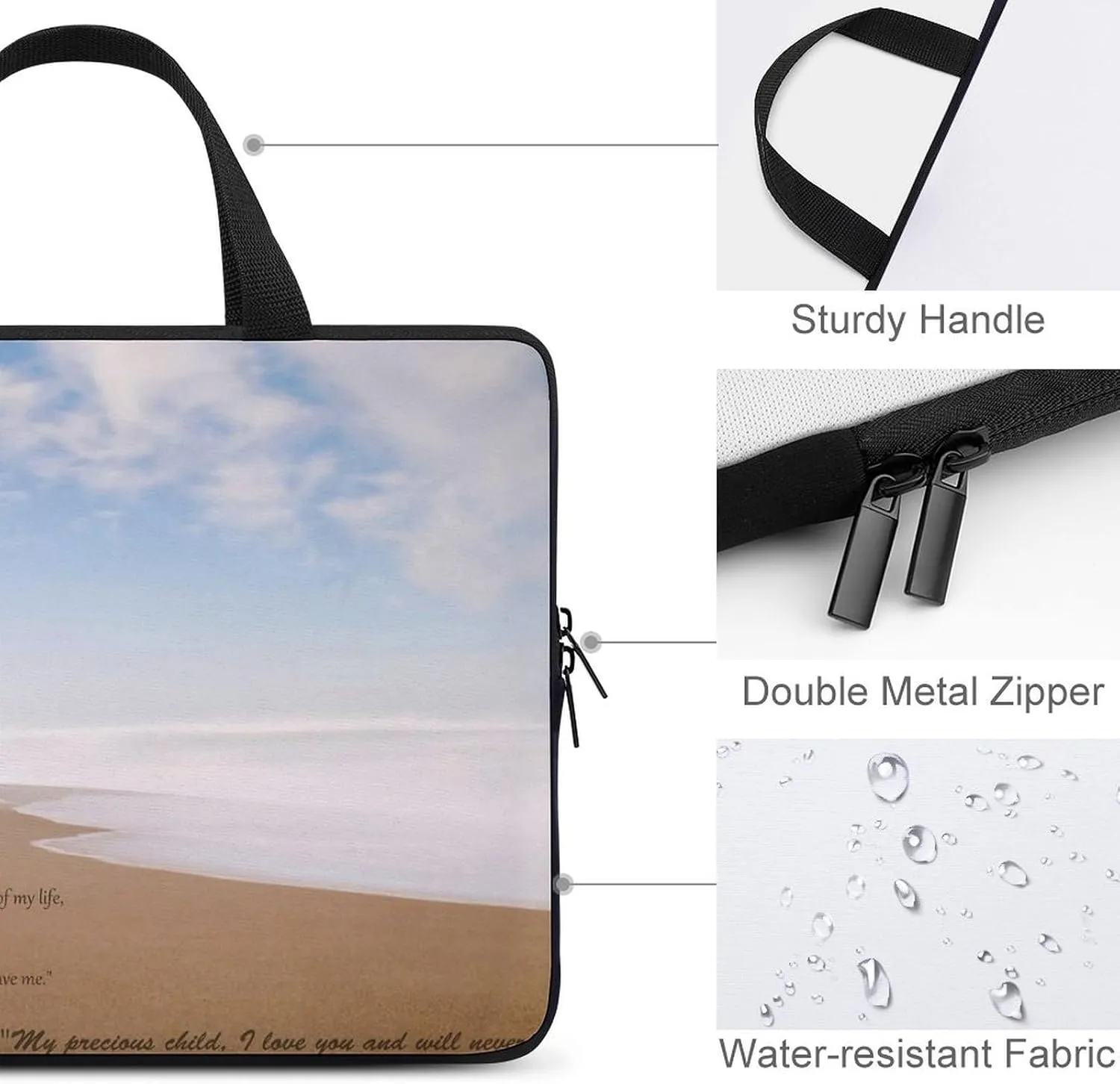 Daisy Flower Blue Laptop Bag Waterproof Dustproof Crack Proof Large Capacity