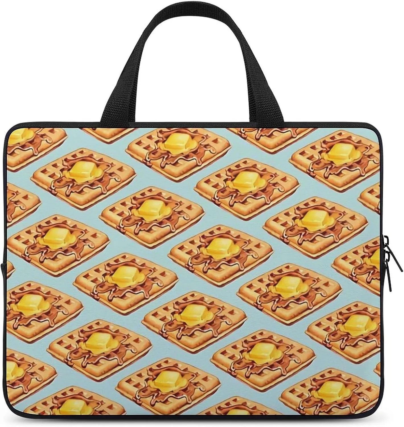 Daisy Flower Blue Laptop Bag Waterproof Dustproof Crack Proof Large Capacity