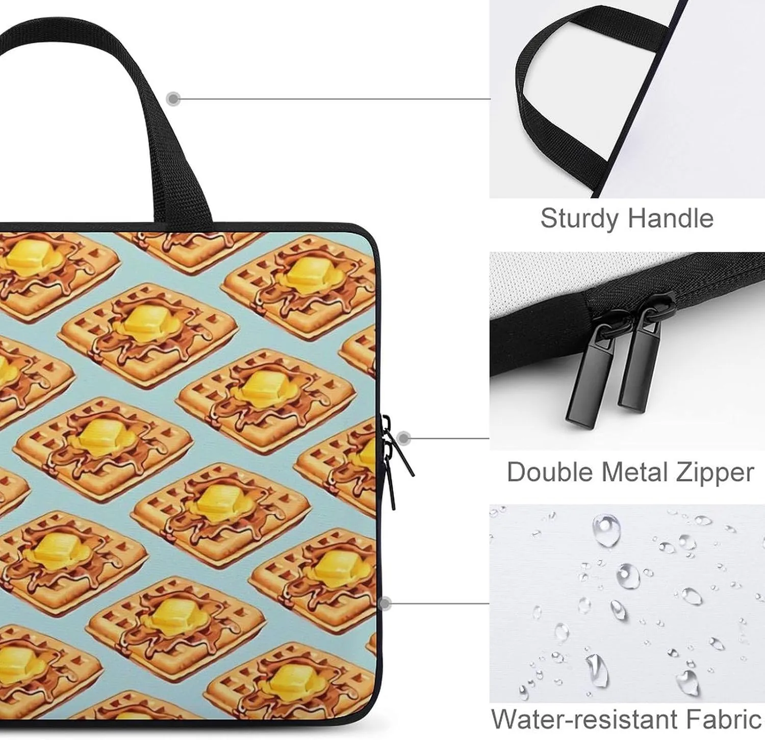 Daisy Flower Blue Laptop Bag Waterproof Dustproof Crack Proof Large Capacity