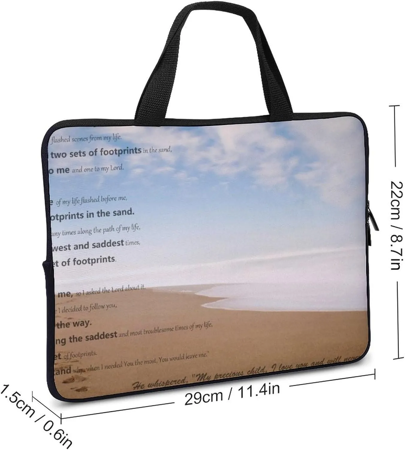 Daisy Flower Blue Laptop Bag Waterproof Dustproof Crack Proof Large Capacity