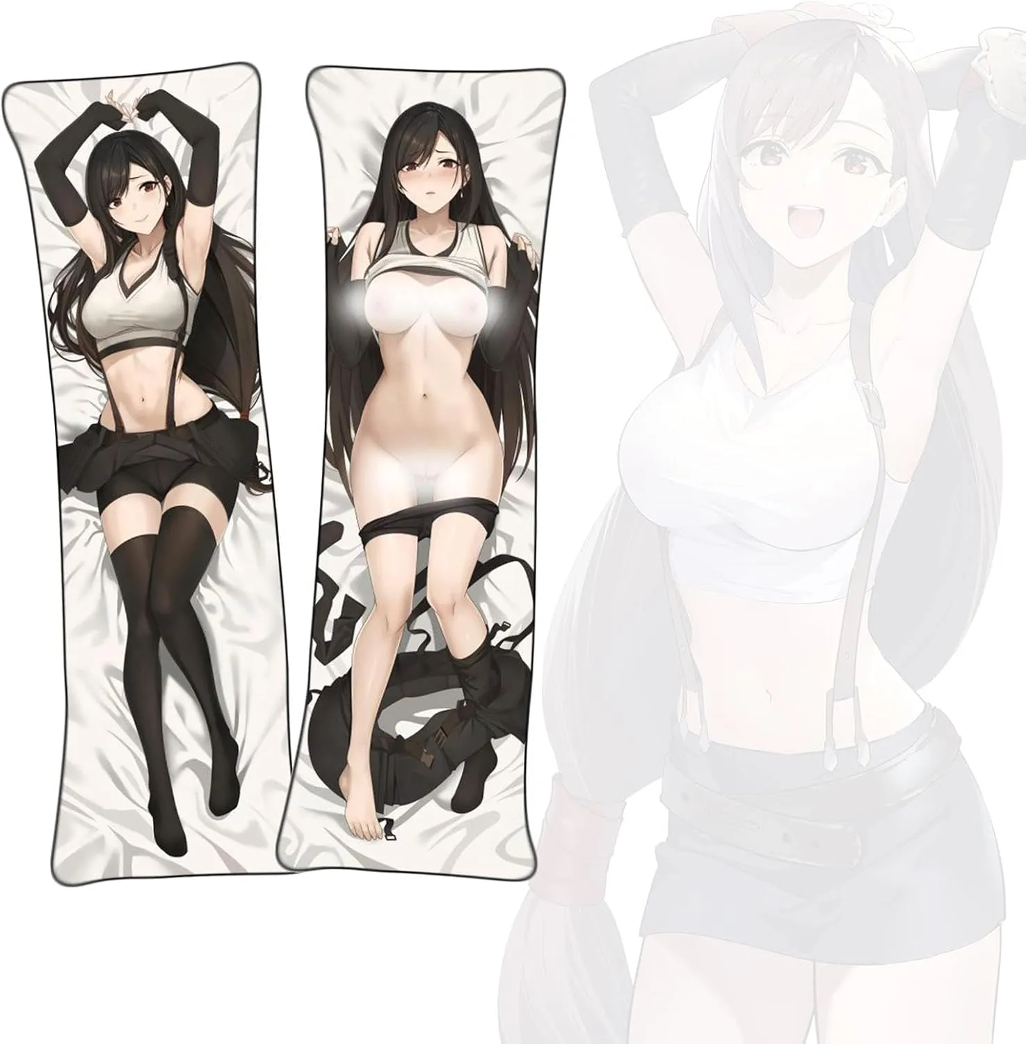 Dakimakura Tifa Body Pillowcase Double-Sided Printed Pillowcase Uncensored Dakimakura