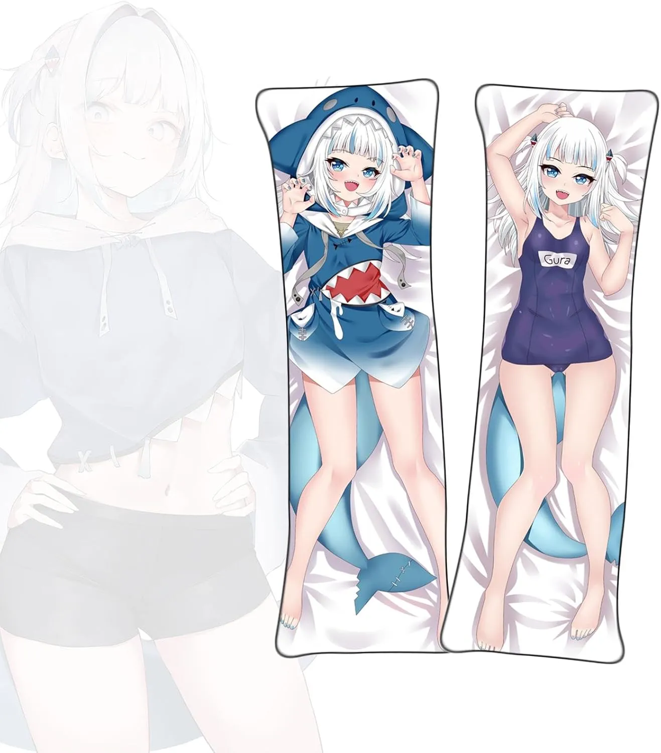 Dakimakura VTuber Gawr Gura Body Pillowcase Double-Sided Printed Pillowcase Uncensored Dakimakura