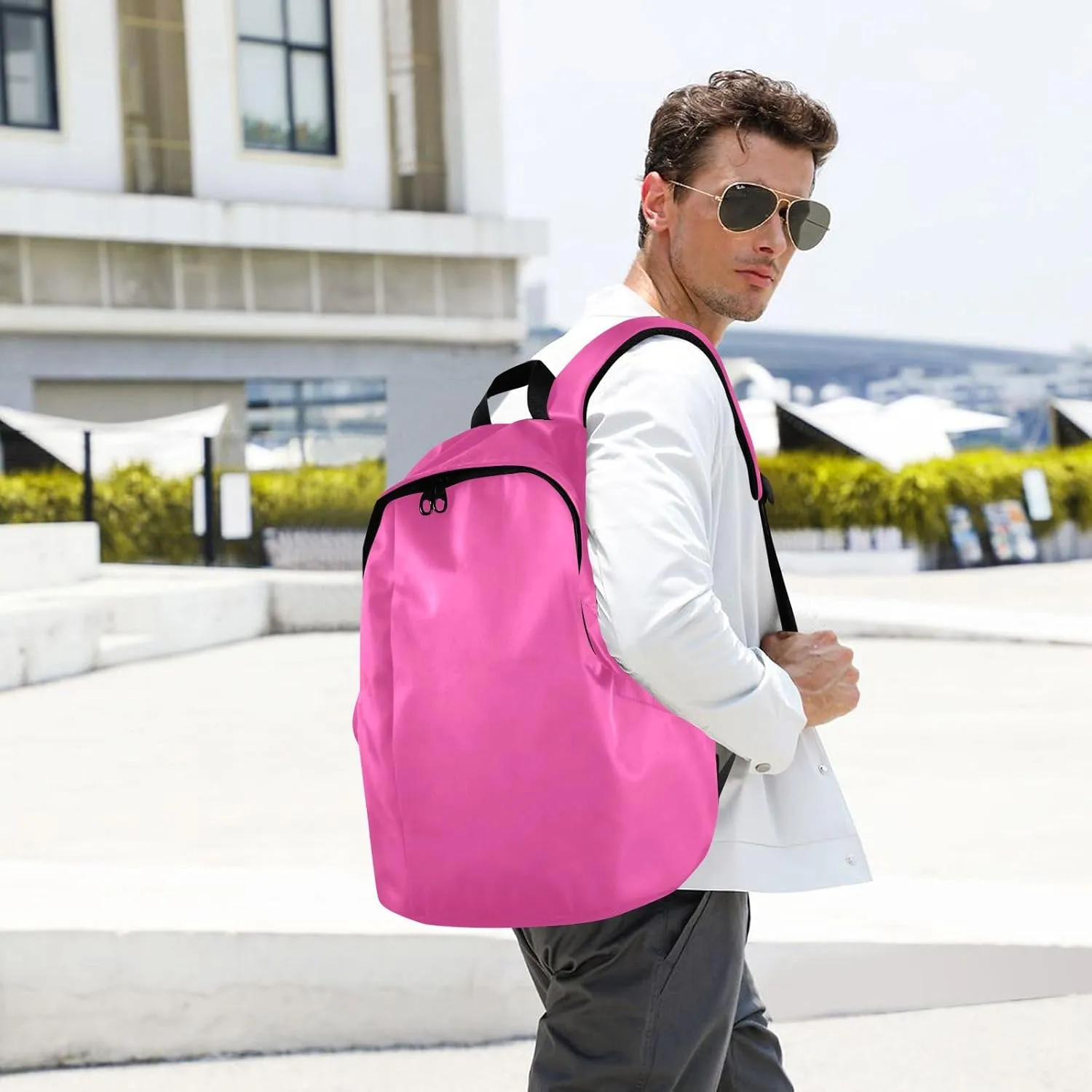 Dark Pink Laptop Backpack for Women Men 25L Casual Hiking Daypack Bag Travel Backpack for 15.6 inch Laptop Dark Pink