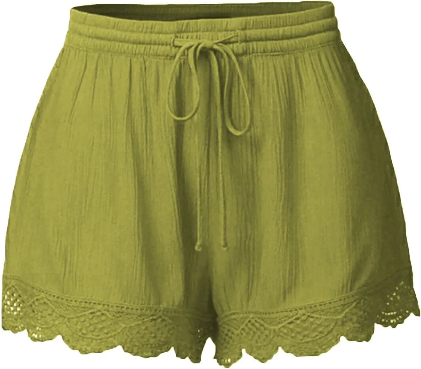 DASAYO Womens Shorts Casual Drawstring Elastic Waist Cute Vacation Beach Shorts Solid Color Loose Trendy Summer Clothes