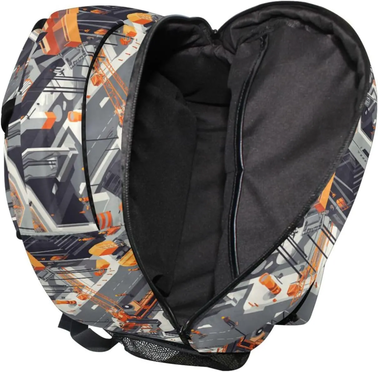 Day Backpack for Teacher Nurse Fashion Business Work Bag with Chest Strap Gift Men & Women Construction Scene Concrete Mixer Truck