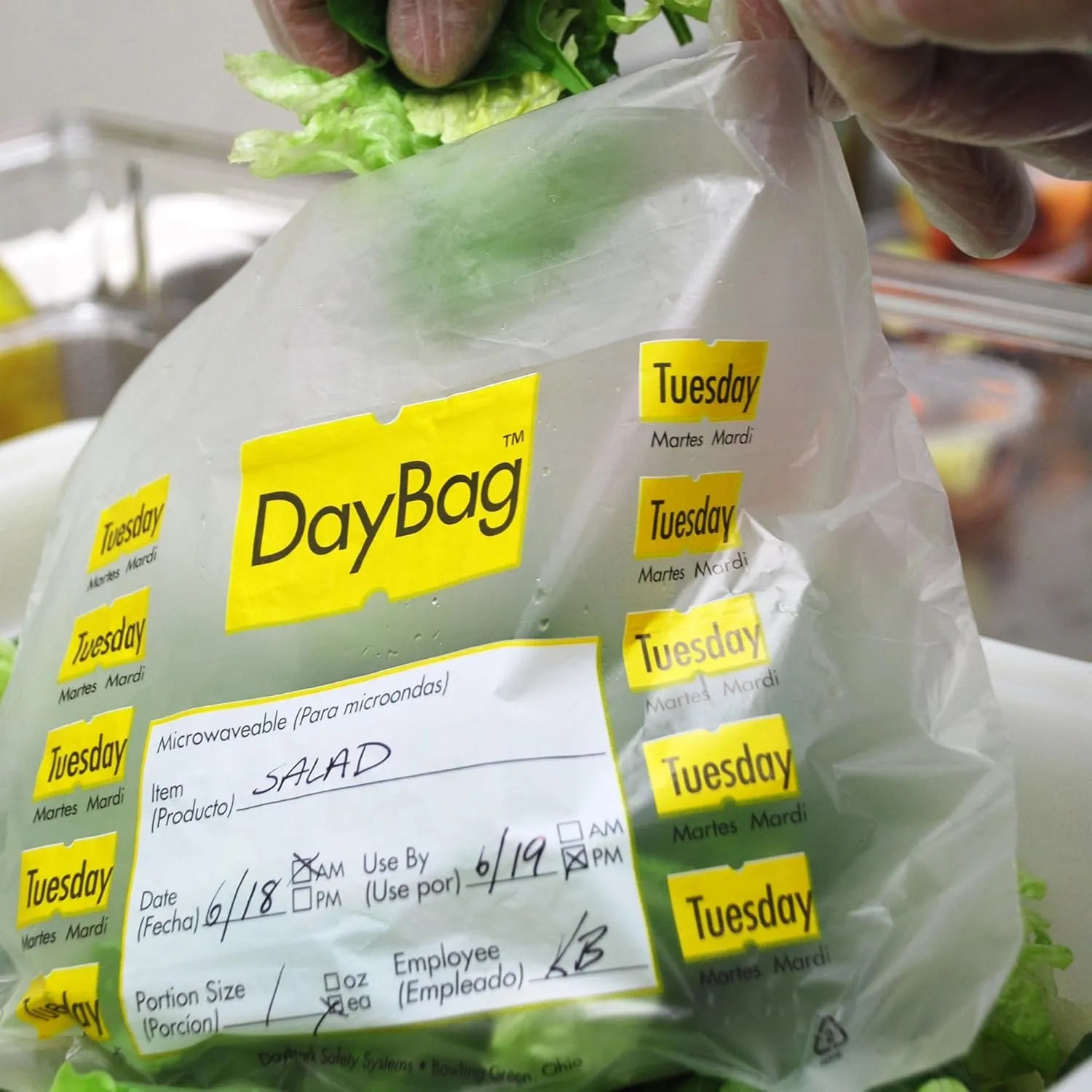 DayMark Safety Systems IT110917 Day of The Week Trilingual Portion Bag, Tuesday, 10" x 8.5", Yellow (Pack of 2000)