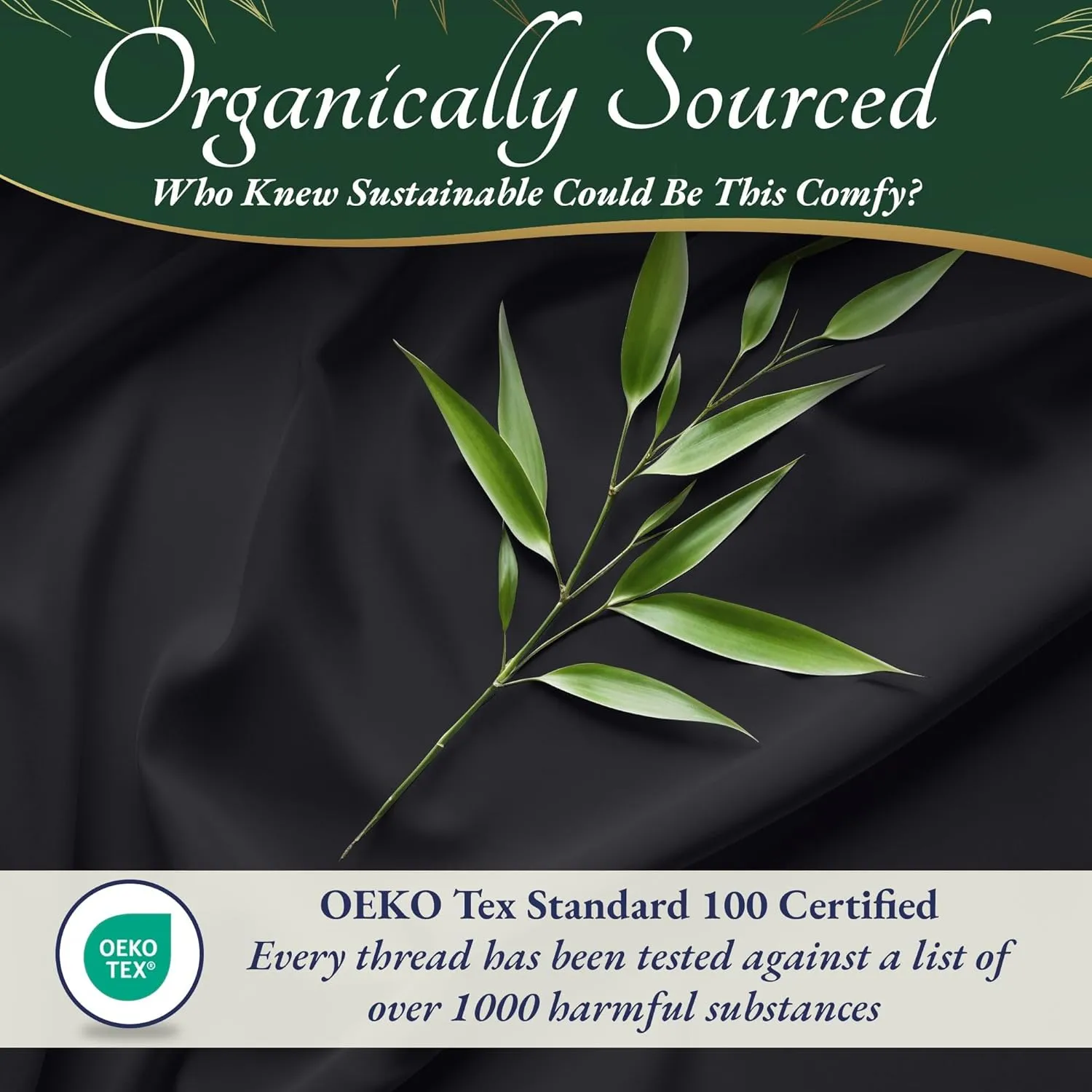 DECOLURE 100% Organic Viscose Derived from Bamboo Sheets King Size 6pcs - Ultra Soft & Luxuriously Cooling, 17" Deep Pocket, Double Stitching, Perfect for Hot Sleepers - King Bed Sheets (Charcoal)