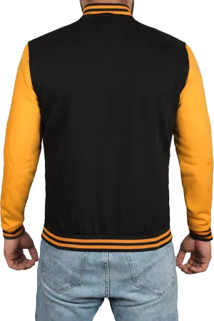 Decrum Varsity Jacket Men - High School Letterman Bomber Style Fleece Baseball Jackets For Men