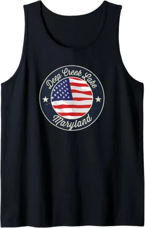 Deep Creek Lake - Patriotic Maryland Souvenir Tank Top