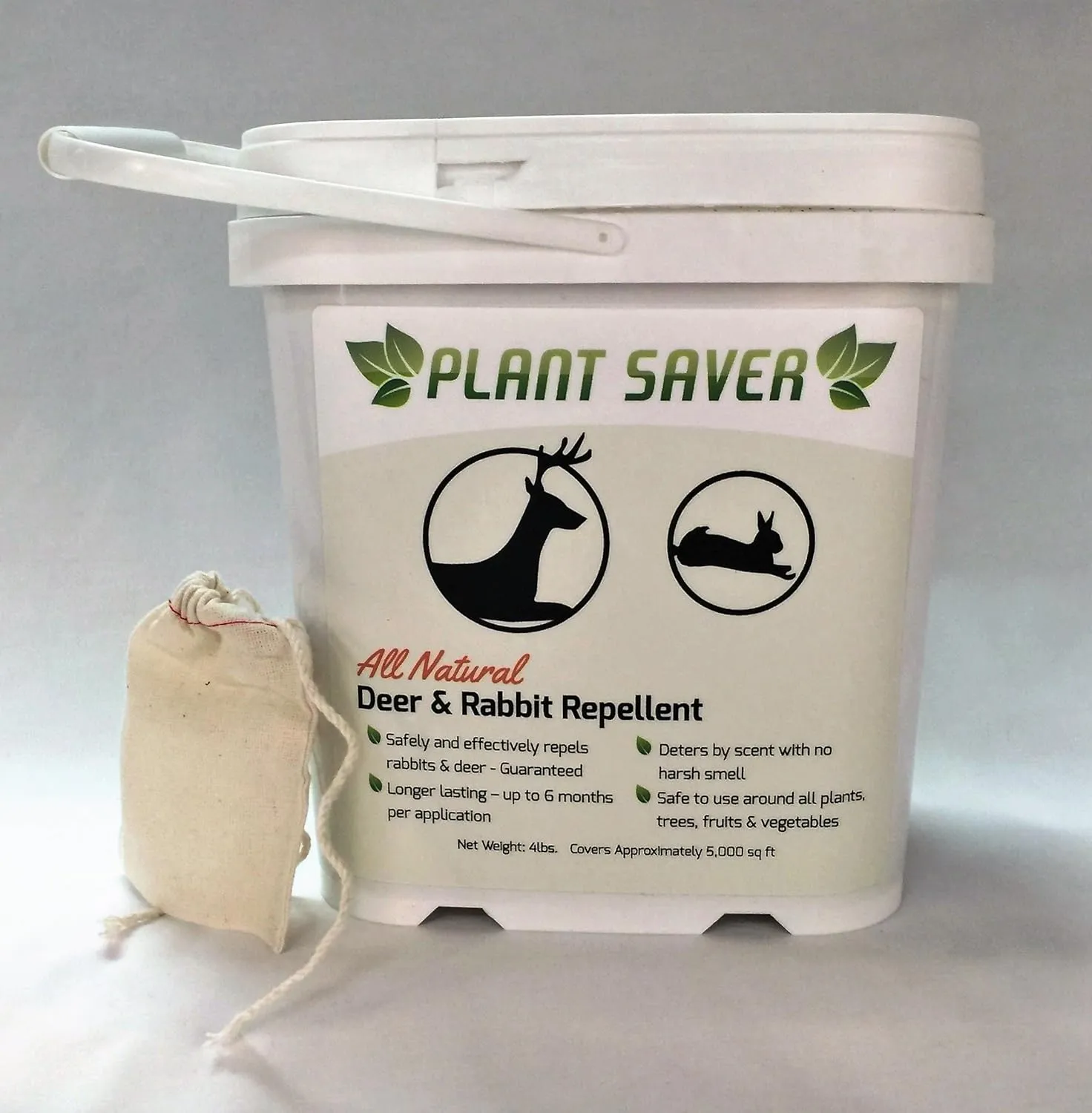 Deer & Rabbit Repellent – All-Natural, Scent-Based Protection – Safe for Pets & Plants – Lasts Up to 6 Months – Also Repels Elk, Moose & Rodents – 4 lbs with 20 Refillable Bags
