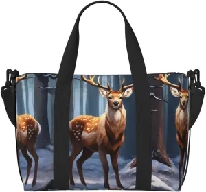 Deer Printingtravel Gym Bag For Tote Bag Carry On Luggage Sport Duffle
