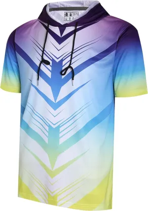 DEHANER Dry Fit Short Sleeve Hoodies For Men Workout Gym Athletic Pullover T-Shirts Lightweight Sweatshirts
