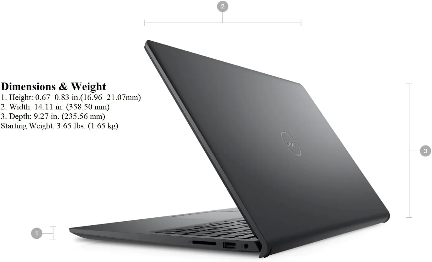Dell 2023 Inspiron 15 Business Laptop, 15.6" 1920x1080 FHD, 12th Gen Intel i5-1235U 4.4 GHz,16G RAM, 512G SSD, Win 11 Pro, Webcam, Bluetooth, Carbon Black