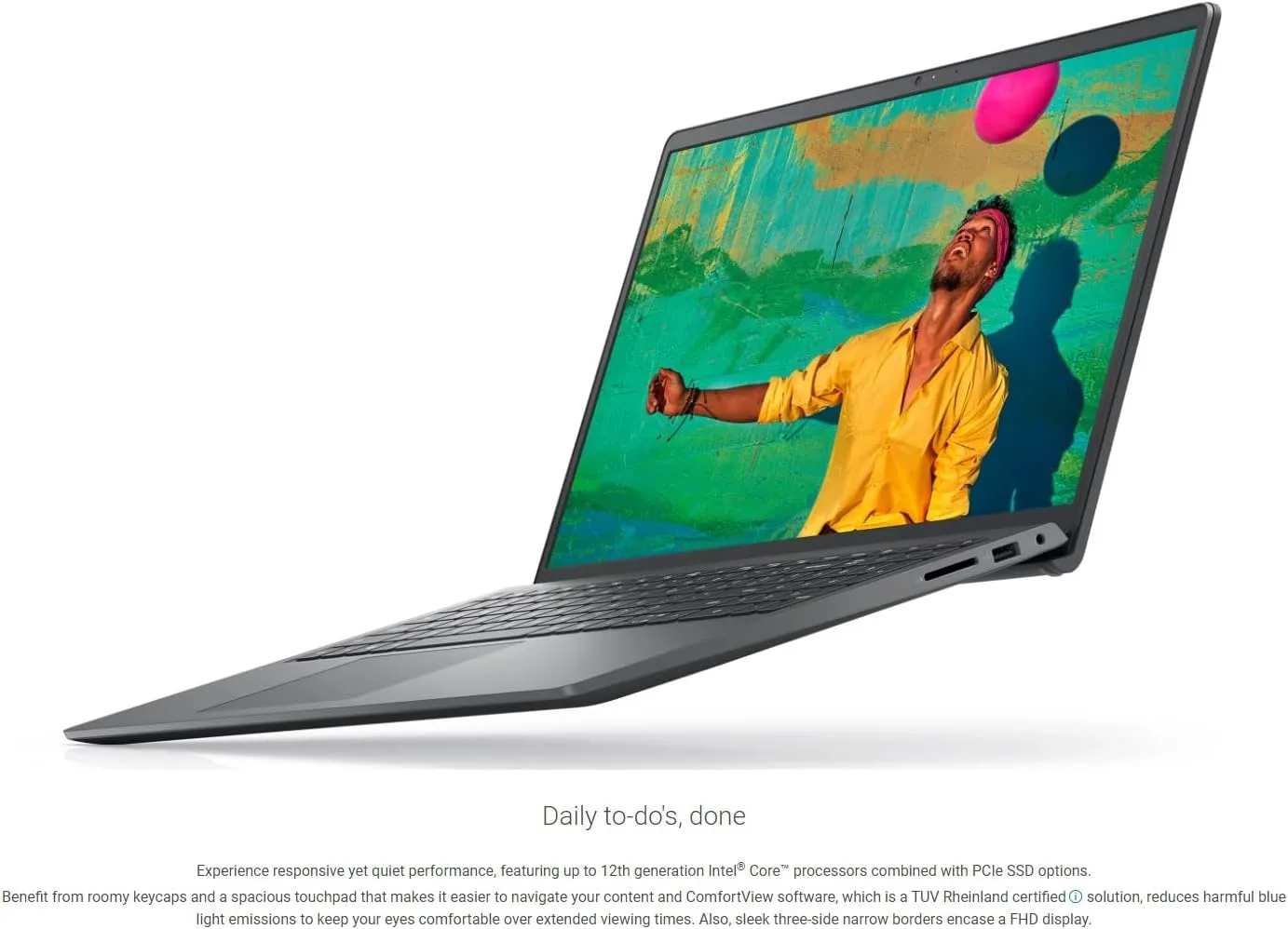 Dell 2023 Inspiron 15 Business Laptop, 15.6" 1920x1080 FHD, 12th Gen Intel i5-1235U 4.4 GHz,16G RAM, 512G SSD, Win 11 Pro, Webcam, Bluetooth, Carbon Black