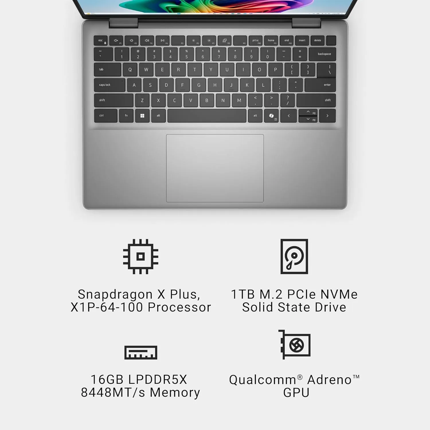 Dell Copilot   Inspiron 14 PC 5441 Laptop - 14-inch FHD  (1920x1200) Display, Snapdragon X Plus - X1P-64-100, 16GB LPDDR5X RAM, 1TB SSD, Qualcomm Adreno, Windows 11 Home, Onsite Service - Titan Gray