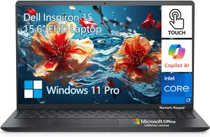 Dell Inspiron 15 3000 Touchscreen Laptop Computer, 15.6 Inch FHD Touch Screen Laptop, Intel Core i7, 32GB RAM 1TB SSD 512GB Docking Set, Windows 11 Pro Lifetime Office, 10-Key Number Pad