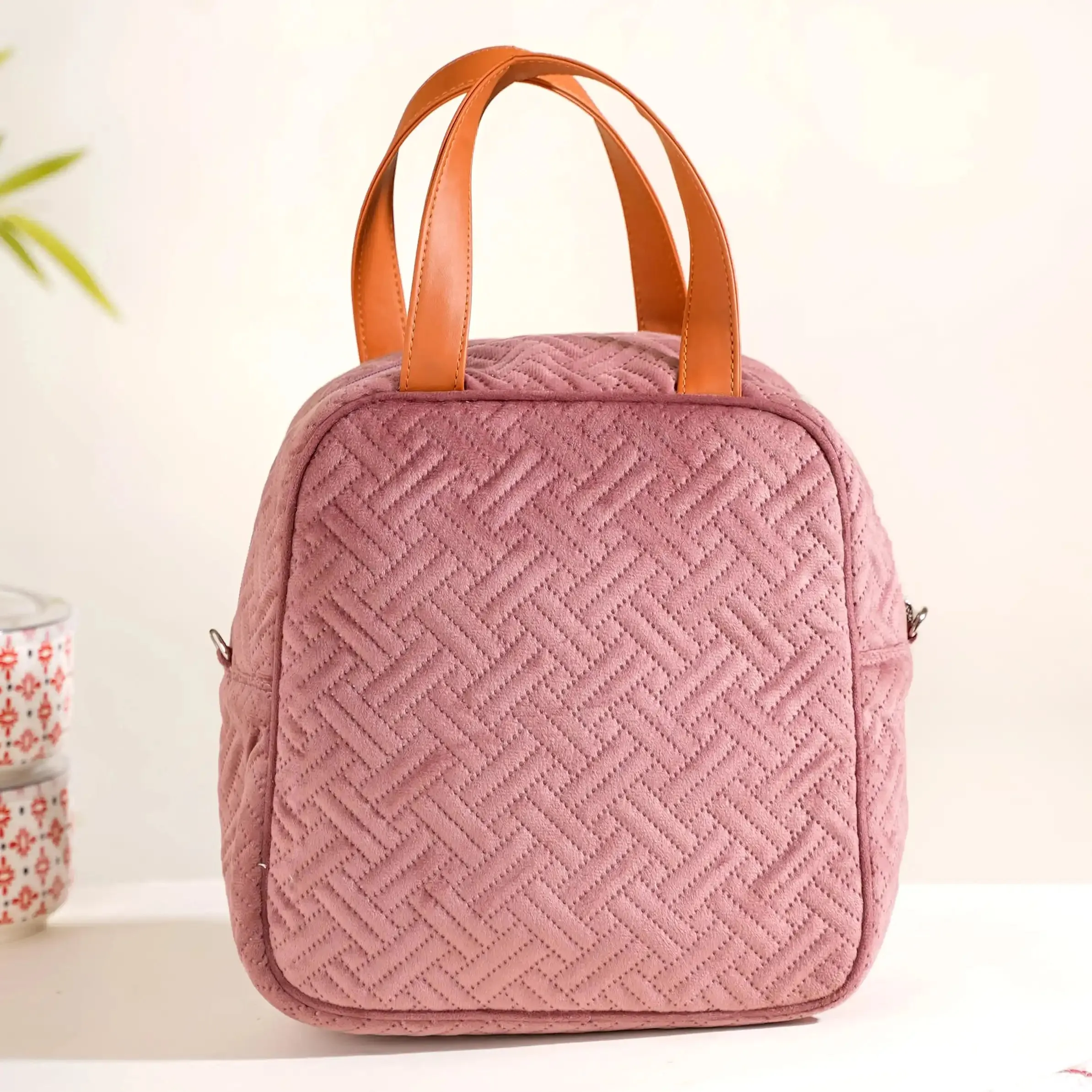 Designer Thermal Insulated Lunch Bag Pink