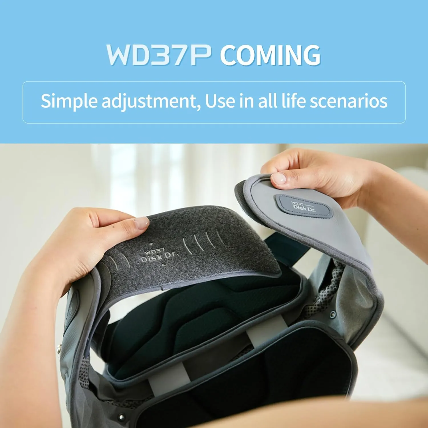 Disk Dr. Decompression Back Belt WD37P, Back Support Brace W. Air Column Traction 3.0 & Removable Back Support Plate, Decompression Back Stretcher For Lower Back Pain, Home/Work/Sport/Travel/Medical(L)