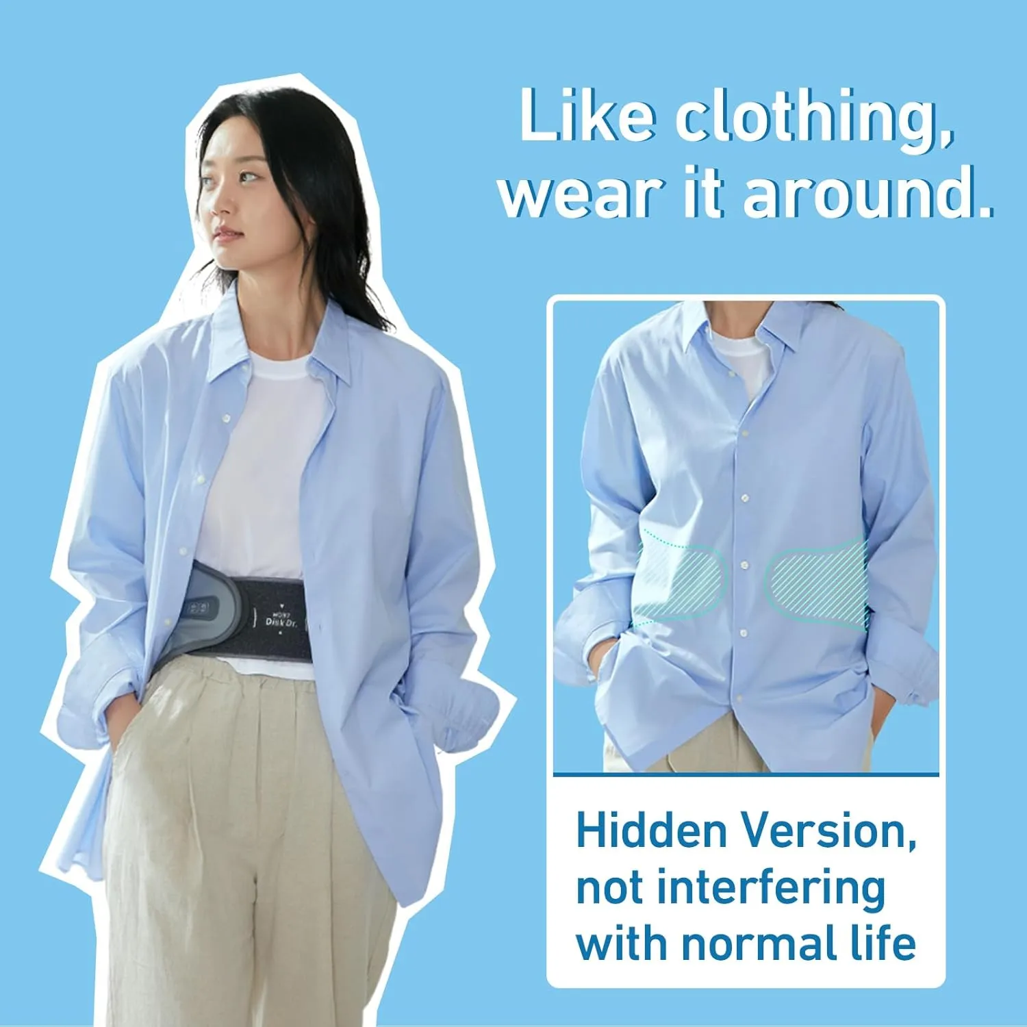Disk Dr. Decompression Back Belt WD37P, Back Support Brace W. Air Column Traction 3.0 & Removable Back Support Plate, Decompression Back Stretcher For Lower Back Pain, Home/Work/Sport/Travel/Medical(L)