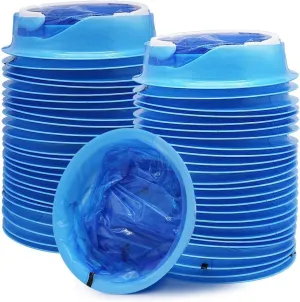 Disposable Vomit Bags 65 Pack, Leak-Proof & Odor-Control, Travel/Aircraft/Hospital Use, Eco-Friendly & Extra Thick Design for Car, Motion Sickness, Emergency (Blue)