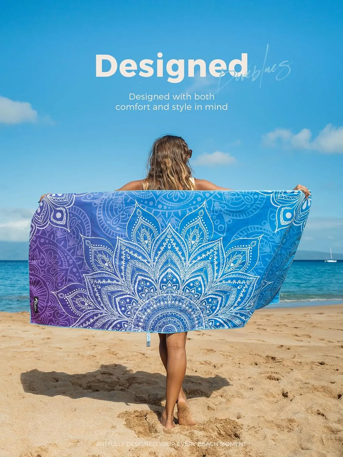Diveblues Microfiber Beach Towel, Sand Free Travel Towels, Oversize Large 79" x 57" Lightweight Towel, Quick Dry, SuperAbsorbent, for Camping, Pool, Gym, Yoga, Women Men Kids Beach Essentials Gift