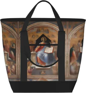 Divine Frescoes Large Capacity Insulated Shoulder and Tote Bag for Hot and Cold Food
