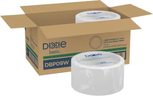 Dixie 8 1/2 Inch Light-Weight Disposable Paper Plates, White, 500 Count, Bulk Case, 4 Packs/125 Count Per Pack, (Georgia-Pacific #DBP09W)