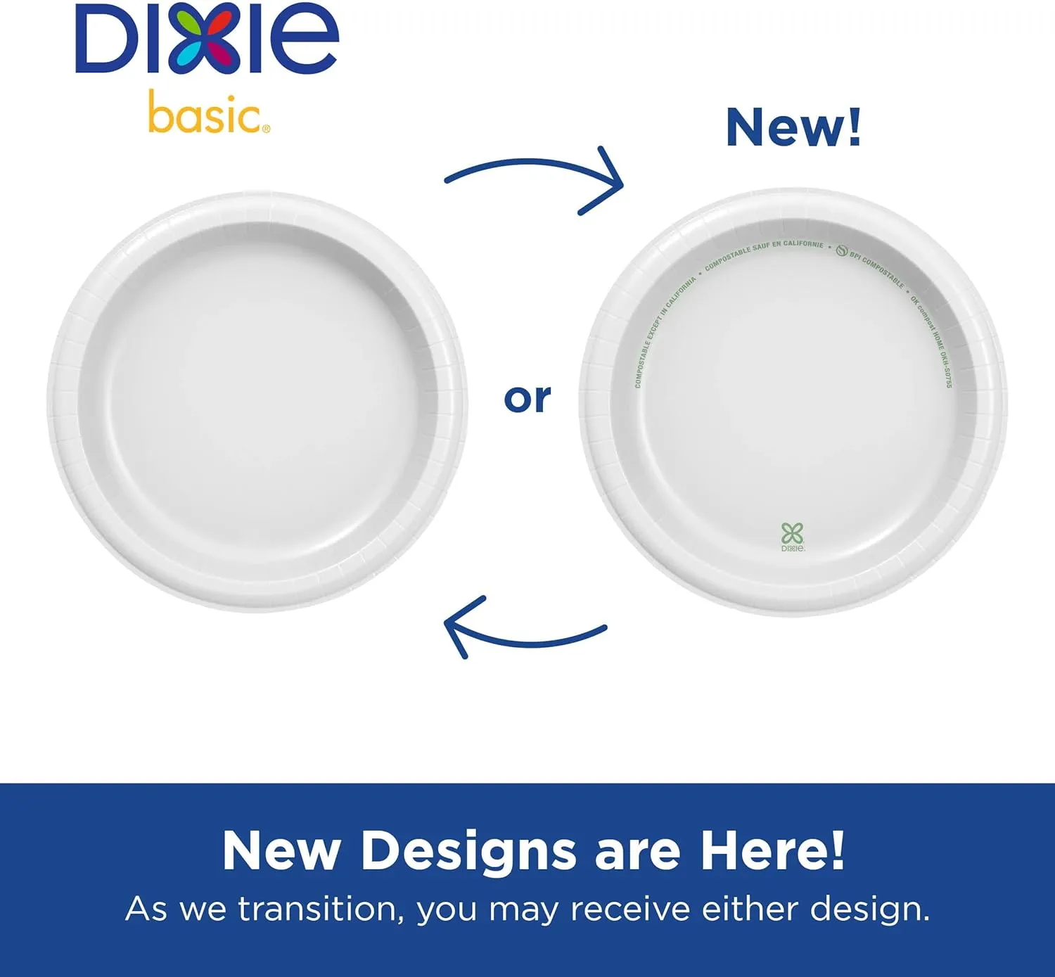 Dixie 8 1/2 Inch Light-Weight Disposable Paper Plates, White, 500 Count, Bulk Case, 4 Packs/125 Count Per Pack, (Georgia-Pacific #DBP09W)