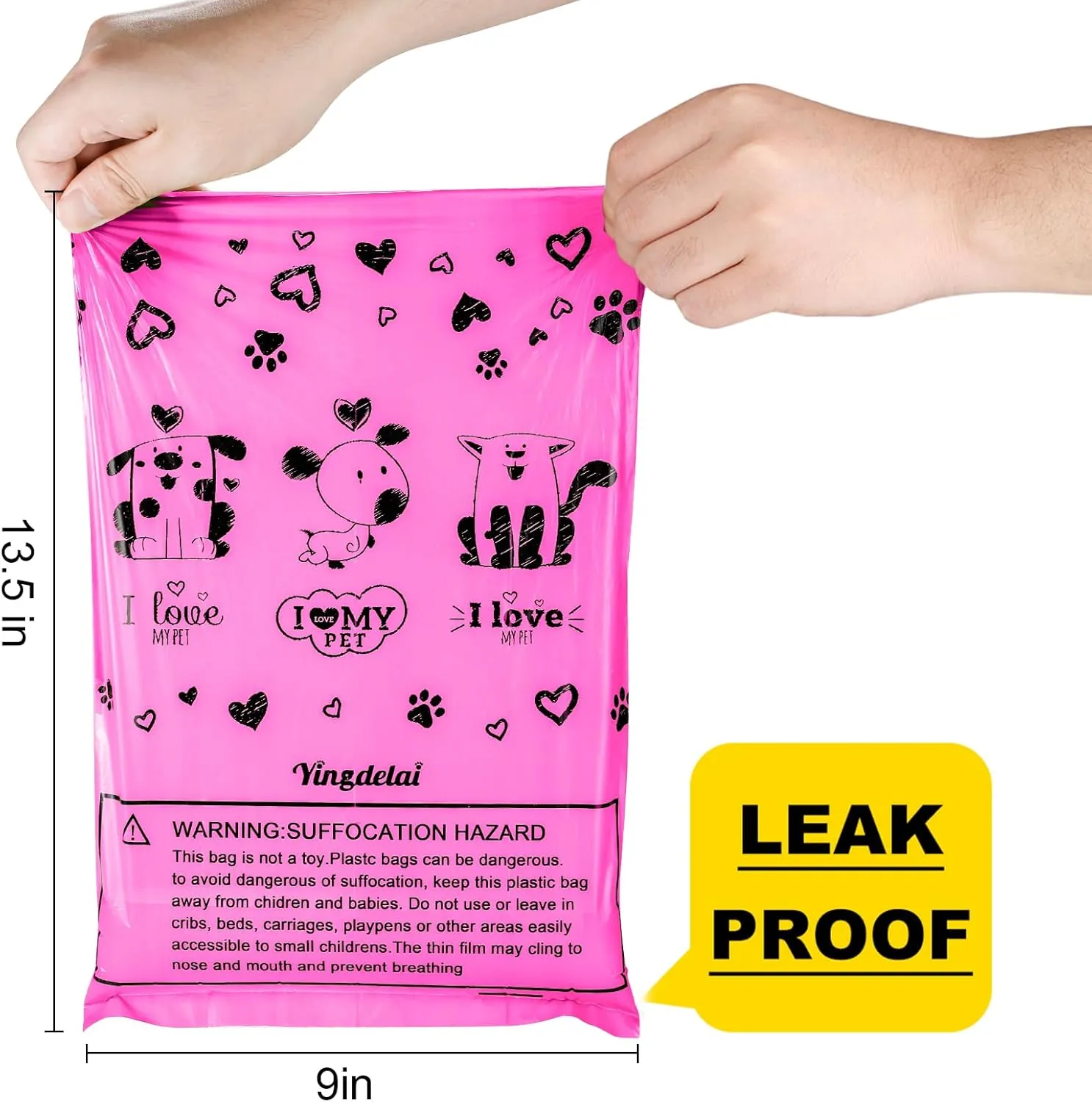 Dog Poop Bag Rolls - 540 Count Dog Waste Bags with Dispenser, Extra Thick Strong Leak proof Poop Bags for Dogs Doggy | Scented Rose