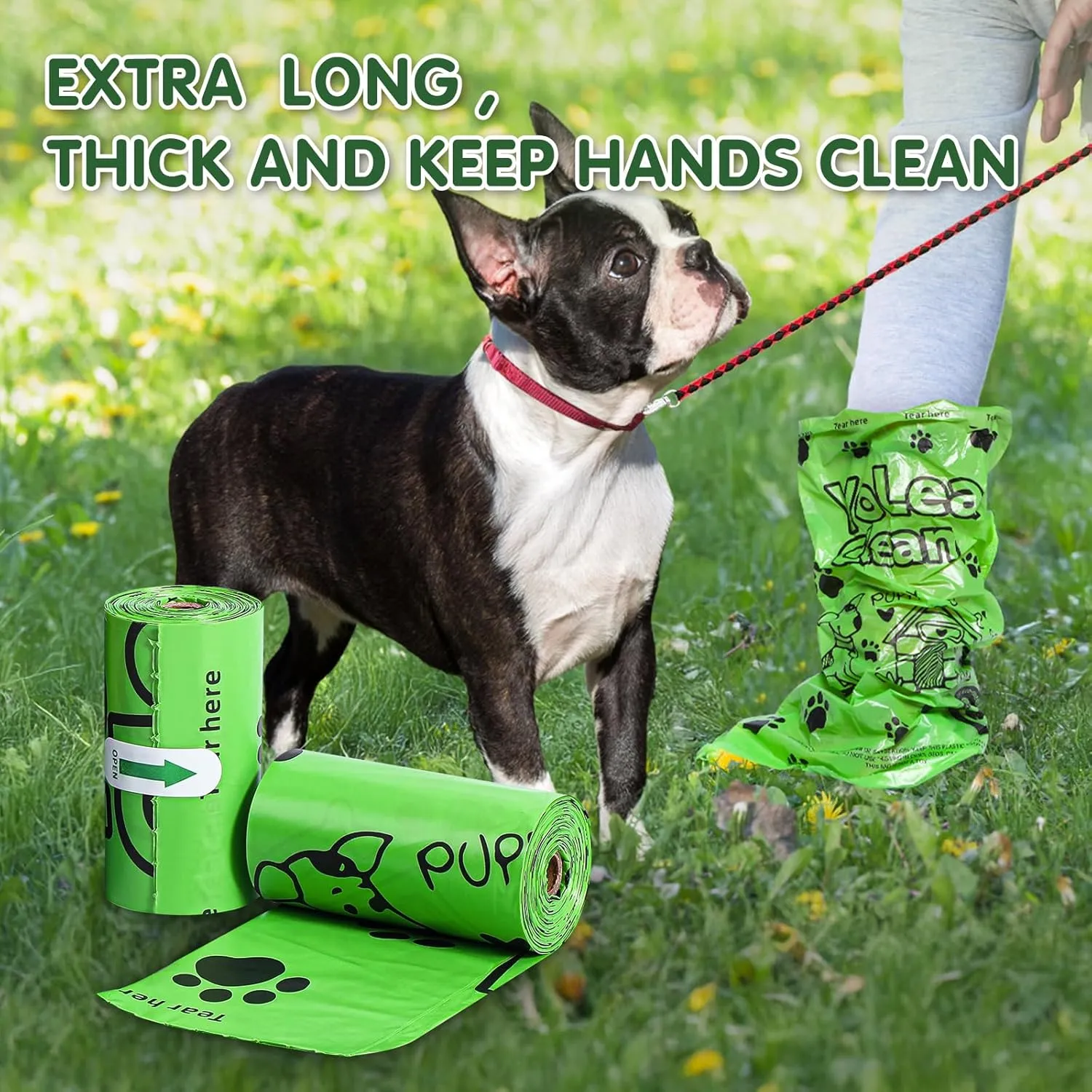 Dog Poop Bags, Lavender Scented Poop Bags Rolls with Dispenser, Heavy Duty, Extra Thick, Leak Proof, Eco-Friendly Pet Waste Bags, 540 Count