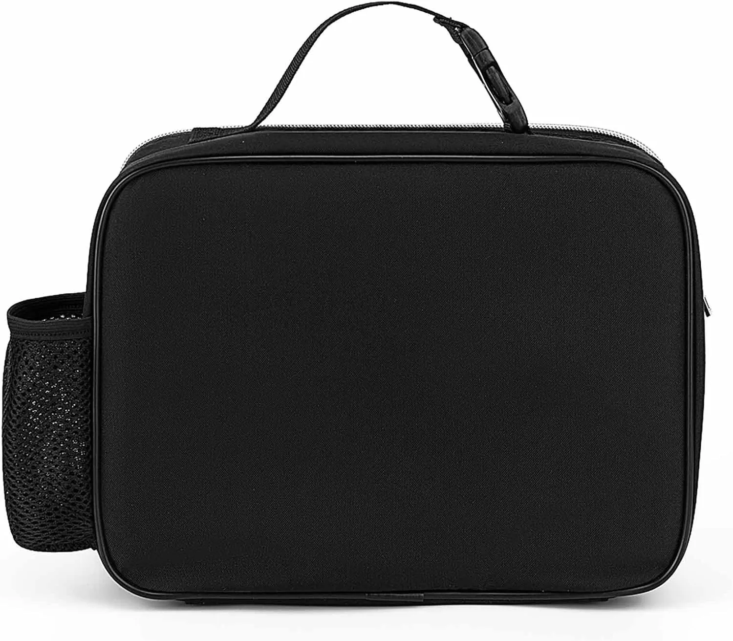 Donnapink Polyester Lunch Meal Bag with Buckled Handle, Lunchbox Bag Thermal Insulated Cooler Leakproof Picnic 10.6x3.5x8.3 in Print Valentine's Day Red Hearts with White Rims Texture Seamless