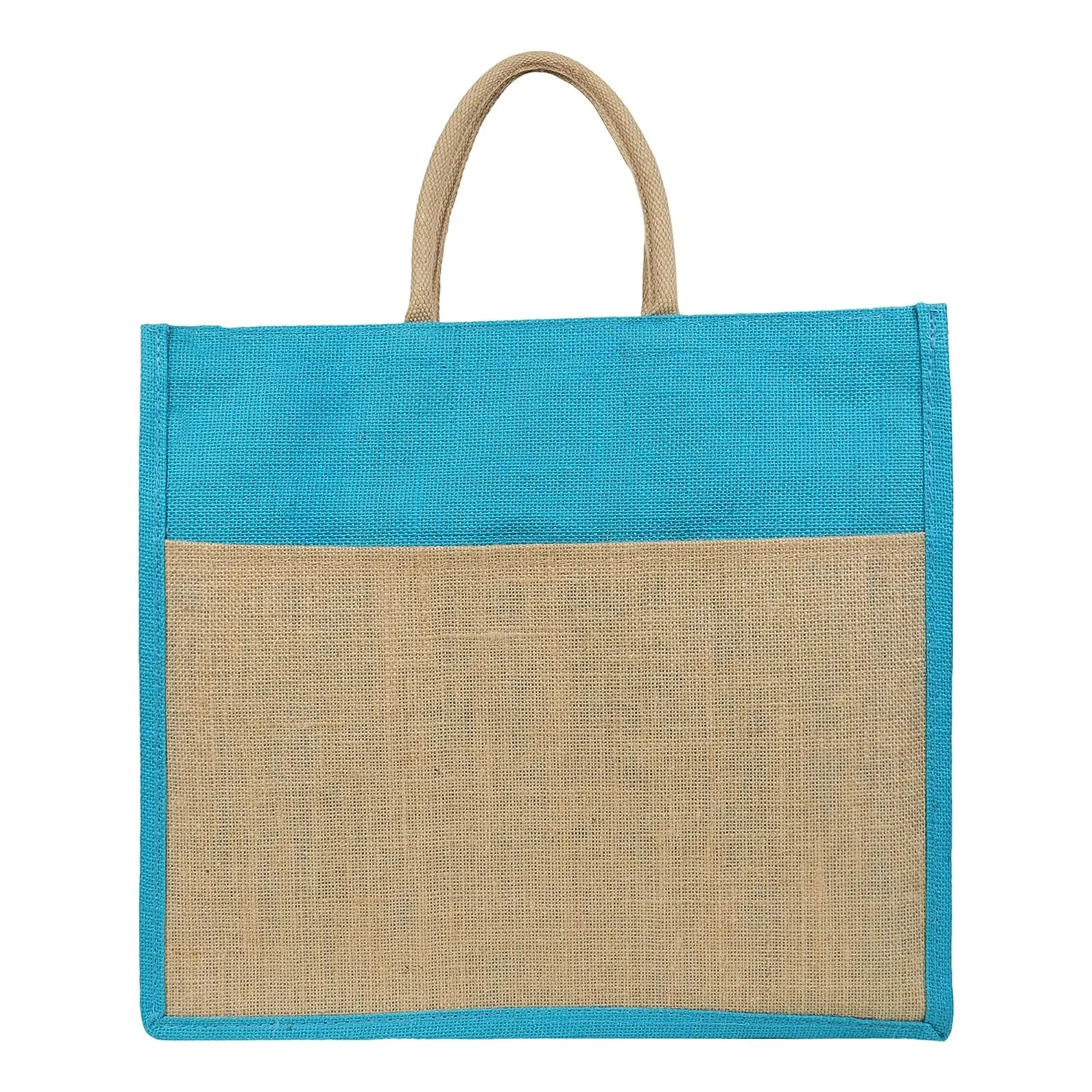 Double R Bags Large Eco Jute Shopping Bag with Zipper and Reinforced Handles