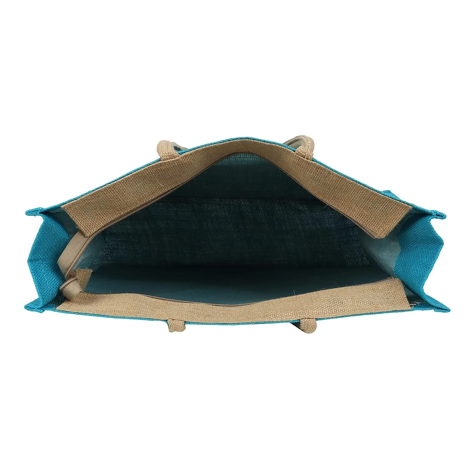 Double R Bags Large Eco Jute Shopping Bag with Zipper and Reinforced Handles