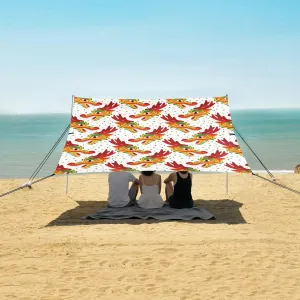 Dragon Orange Beach Canopy Tent Anti-UV & Wind Resistant, Heads Camping Sun Shelter Easy Setup Portable,Outdoor Shade Tents with Sandbags,Sand Shovels,Ground Pegs & Stability Poles
