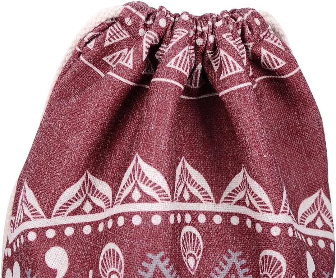 Drawstring Backpack Mandala Style String Bag Canvas Beach Sport Daypack