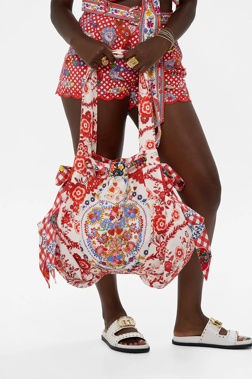 DRAWSTRING BEACH BAG FAITH, LUCK & JUSTICE