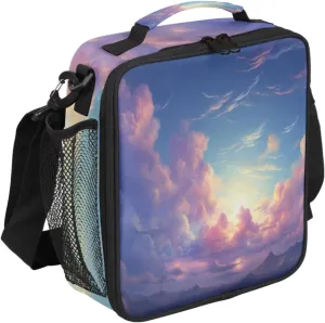 Dreamscape Lunch Bags for Women Men Space Nebula Insulated Lunch Box Lunchbox Cooler Tote Bag Shoulder Strap Reusable Lunchbag for Work Travel Picnic