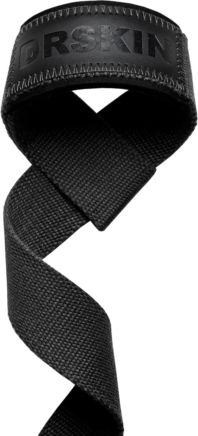 DRSKIN Lifting Straps for Weightlifting Lifting Wrist Straps 26 inch Deadlift Bodybuilding Powerlifting Strength Training Workouts Gym Neoprene Cushioned Cotton Men Women